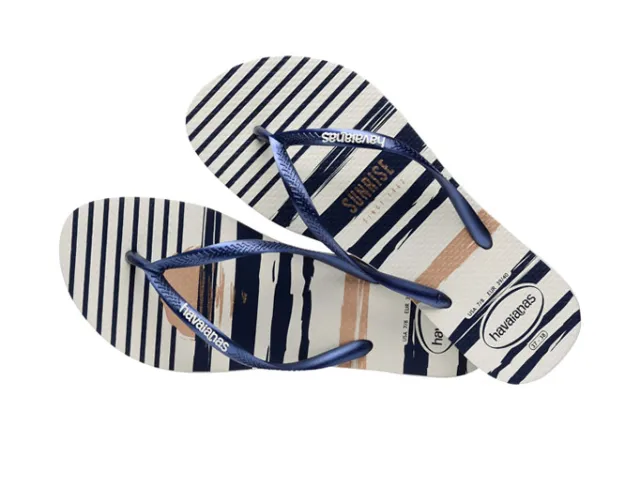 HAVAIANAS SLIM NAUTICAL - WHITE.NAVY.WHITE