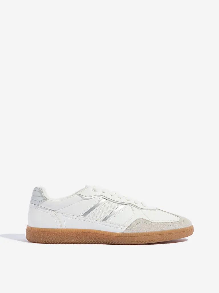LUNA BLU White Faux Leather Sneakers
