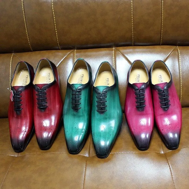 Men's Whole Cut Handmade Pointed Toe Oxfords